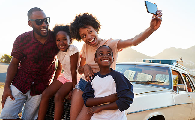 Family car selfie